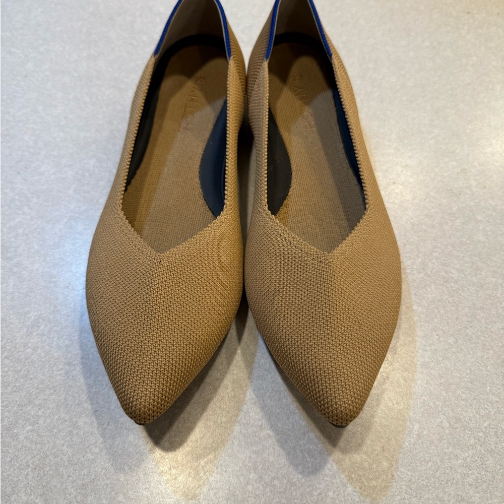 Rothy's Tan/Mustard Pointed Flats